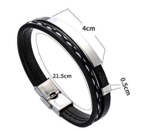Pulseira de Couro Premium
