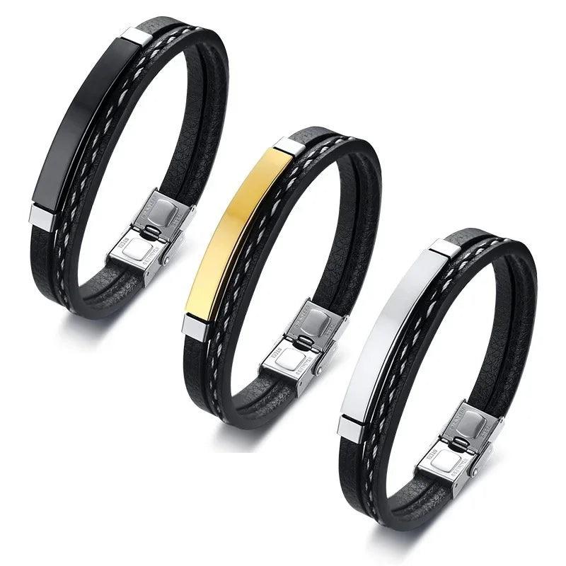 Pulseira de Couro Premium