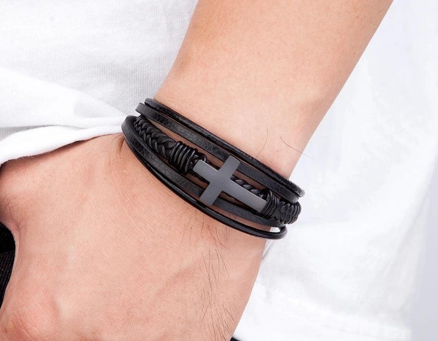 Pulseira de Couro Premium