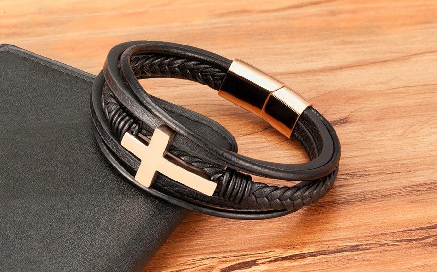 Pulseira de Couro Premium